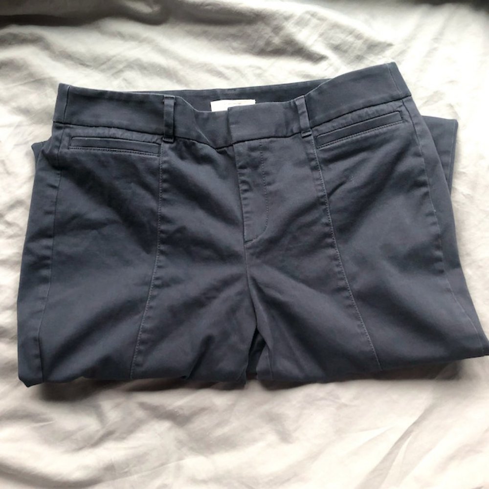 Loft Modern Skinny Pintucked Ankle Pants Grey 10P